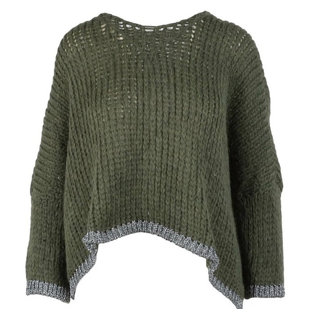 Debbie Katz South Beach Lula Sweater Khaki Green One Size OS